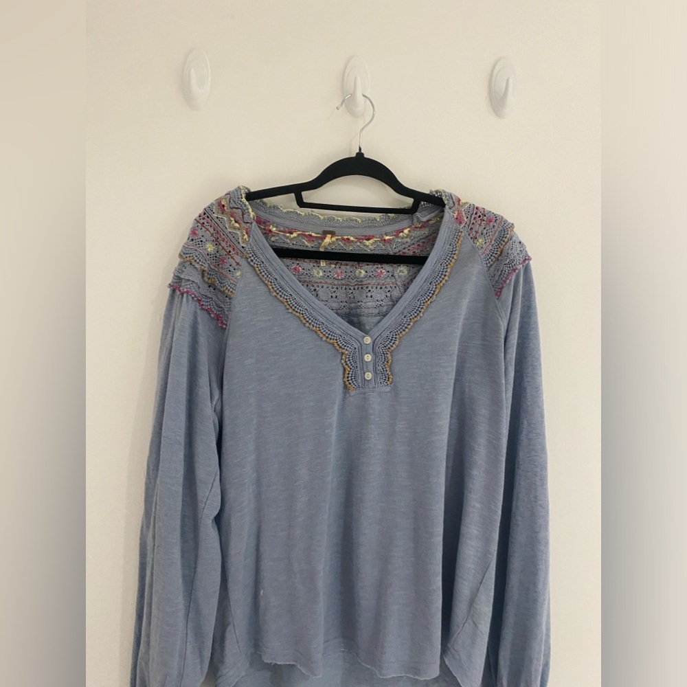 Free People Blue Henley